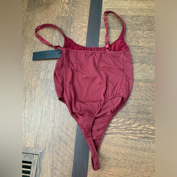 LIONESS Je T'aime Bodysuit Tank Sleeveless Burgundy Wine Women’s Size XL NEW - Picture 8 of 11